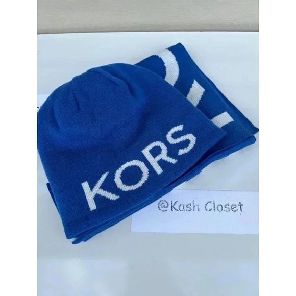 Michael Kors Mens Hat ,Scarf Gift Set - Electric Blue - Picture 1 of 6